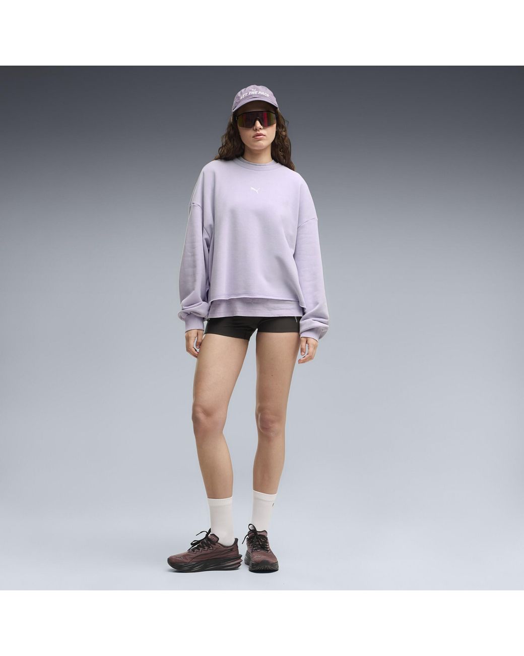 PUMA Purple Run Culture Collective Oversized Graphic Sweatshirt