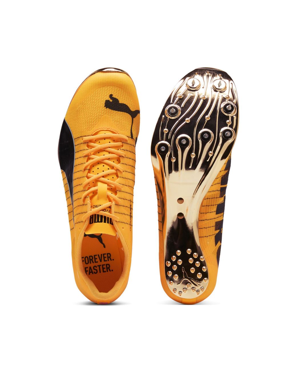 PUMA Orange Evospeed 400 Nitroâ Elite 2 Track & Field Sprinting Spikes Shoes