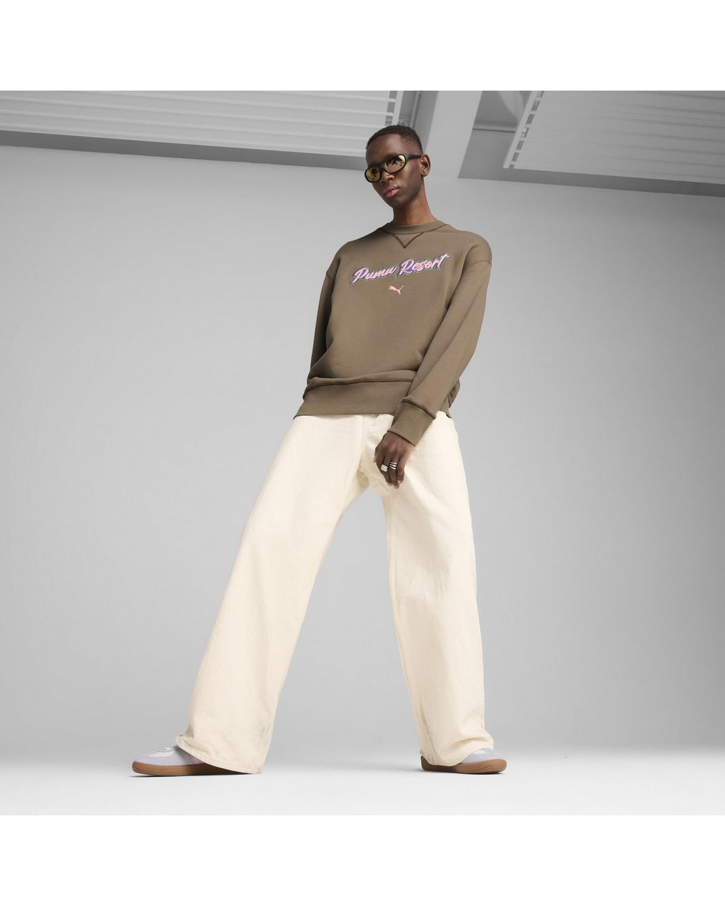 PUMA Brown Premium Essentials Relaxed Graphic Crew