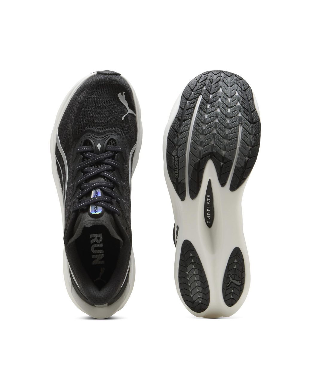 PUMA Black Deviate Nitro 4 Wide Road Running Shoes for men