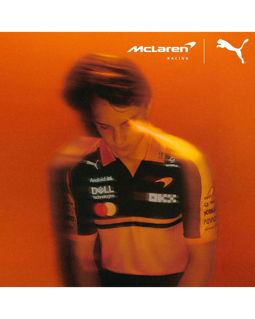 PUMA Orange Mclaren Mastercard F1 Team Replica Polo for men