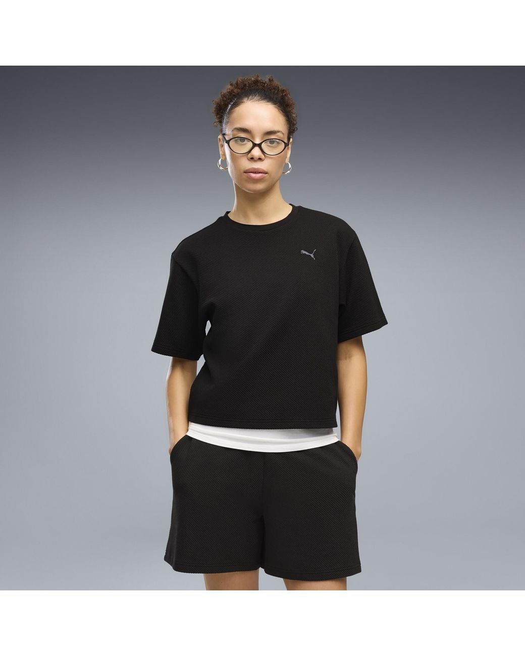 T-Shirt Essentials Elevated Dal Taglio Morbido Da Donna, Abbigliamento, Nero di PUMA in Black