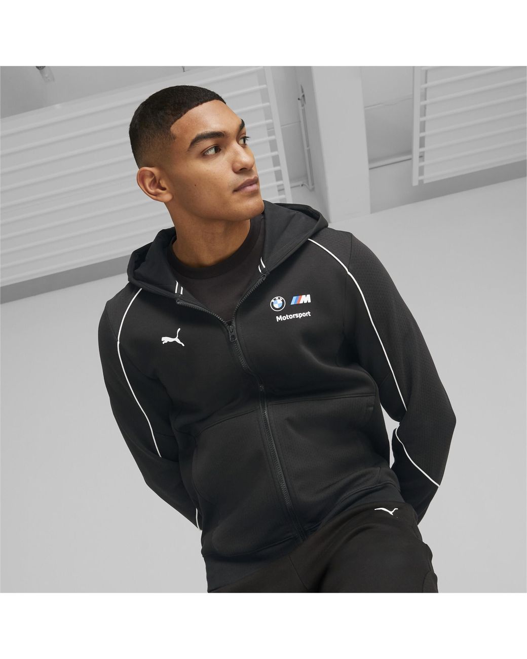 PUMA Bmw M Motorsport Hooded Jacket in Black for Men | Lyst