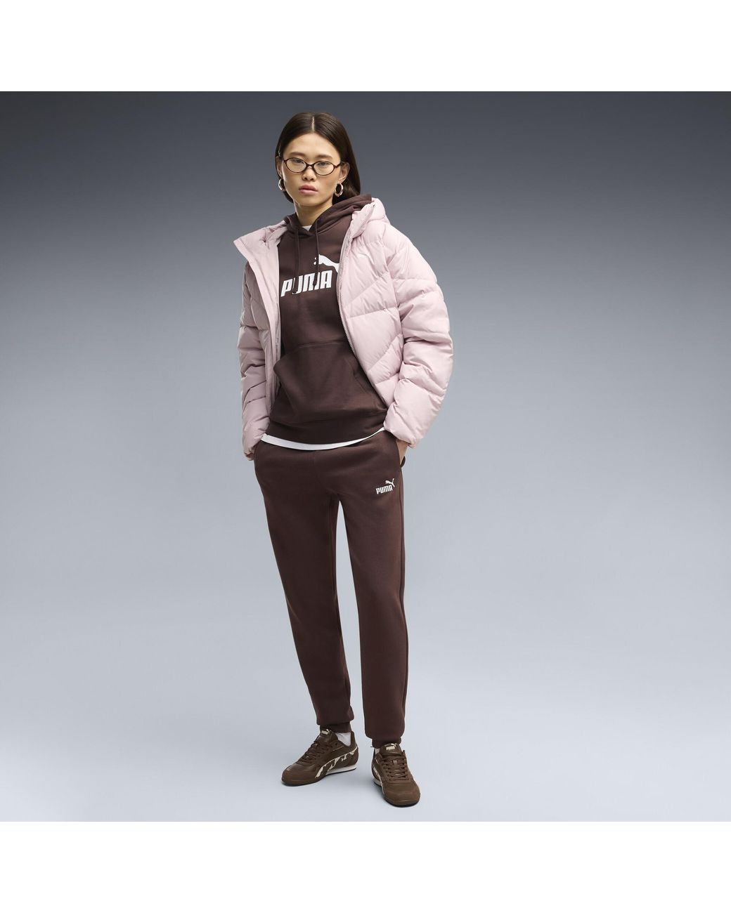 PUMA Brown Ess Small No. 1 Logo Sweatpants
