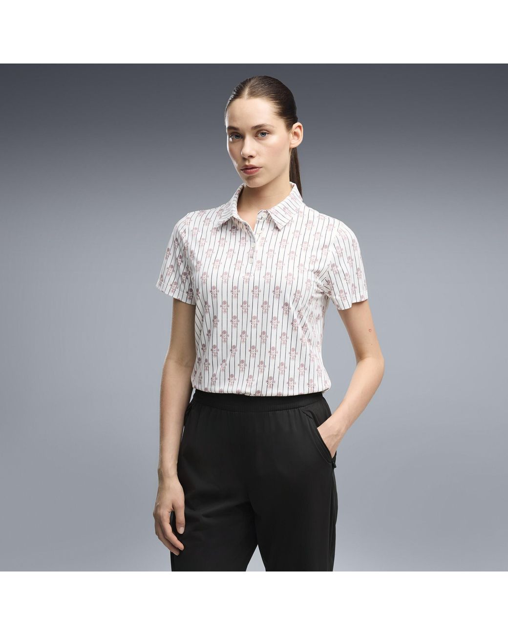 PUMA White Poppy Golf Polo