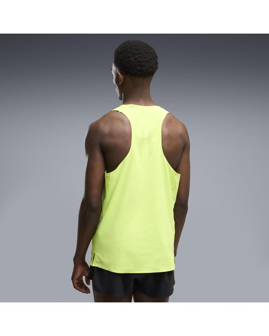 PUMA Green Lightspeed Ultraweave Graphic Running Singlet for men