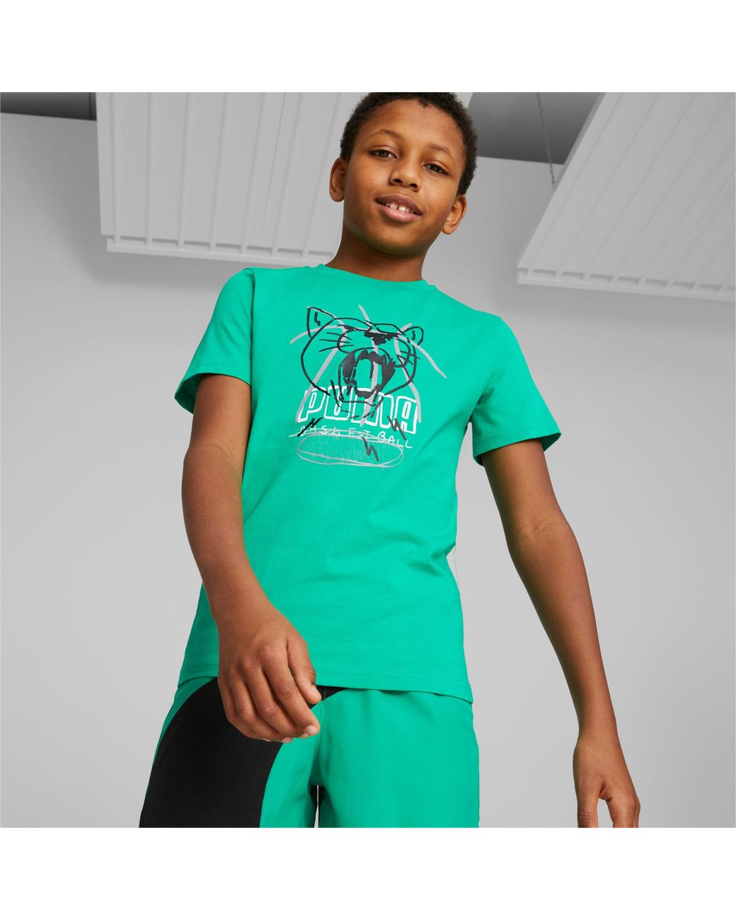 PUMA Basketball T-Shirt für Jugendliche Kinder in Grün | Lyst DE