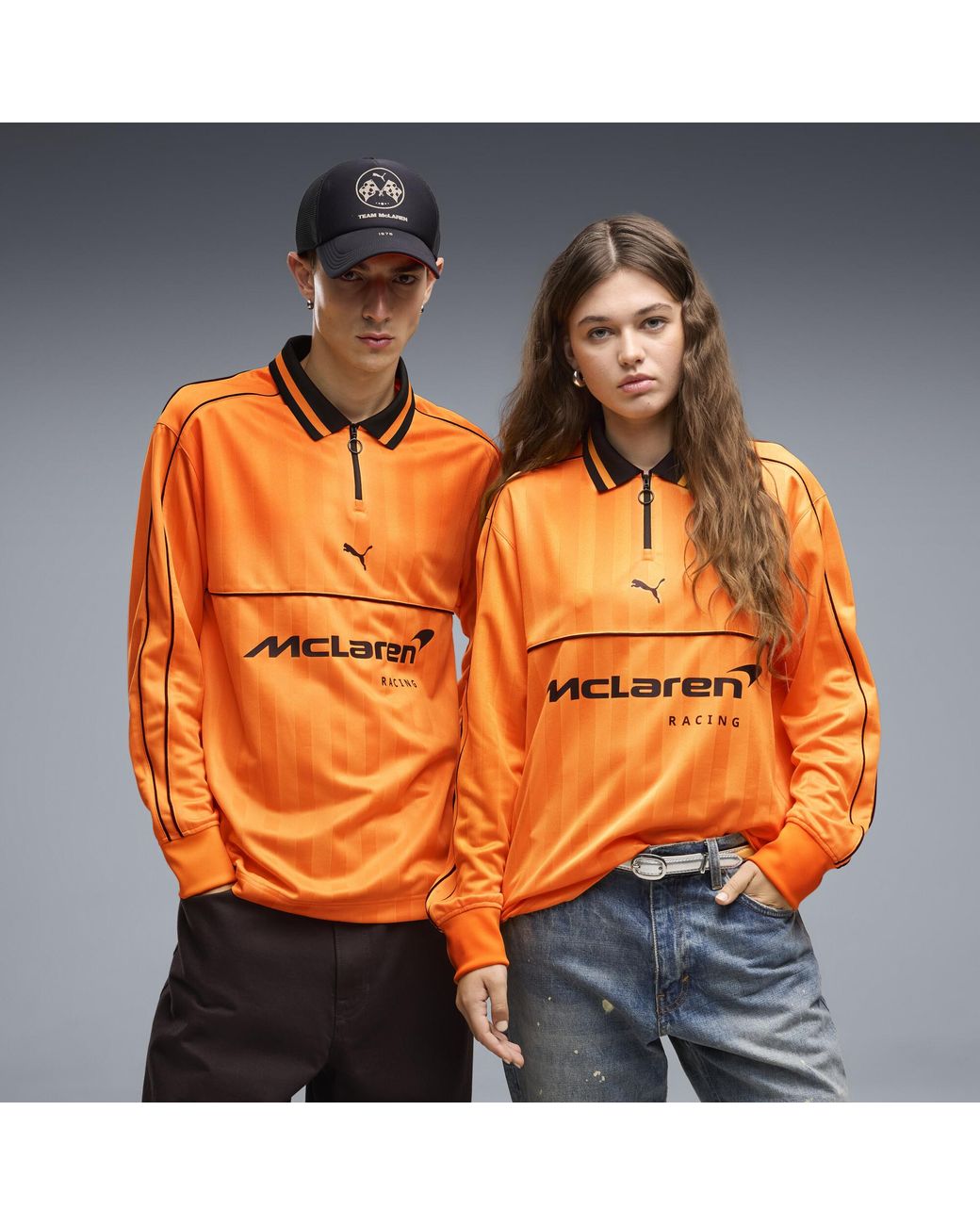 PUMA Orange Mclaren Racing Long Sleeve Jersey for men