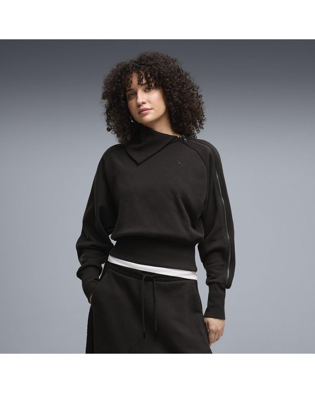 PUMA Black T7 Asymmetrical Zip Sweatshirt