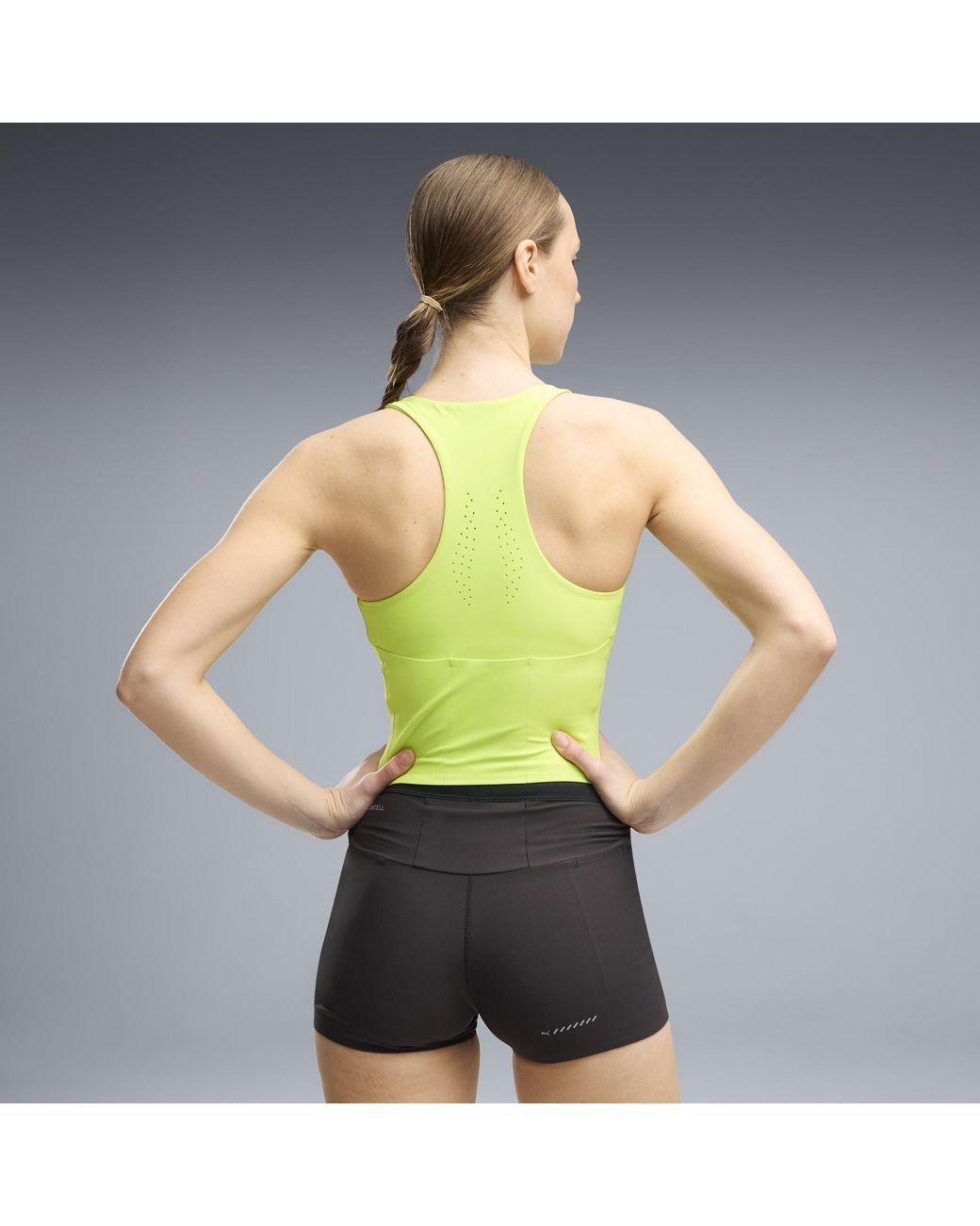 PUMA Green Lightspeed Printed Running Crop Top