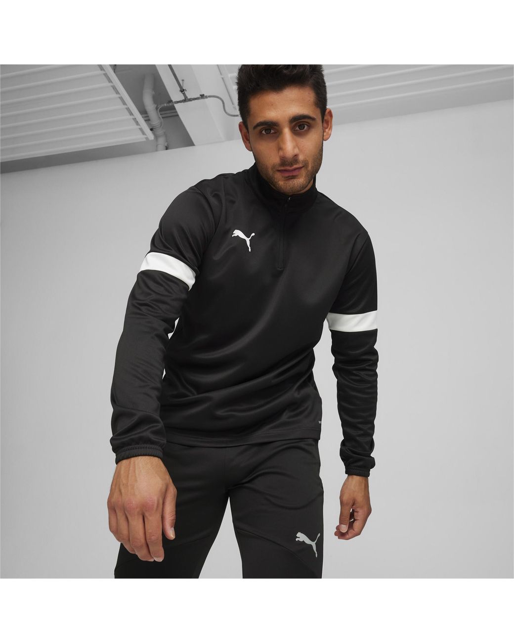 PUMA Black Individualrise Football Quarter-Zip Top for men