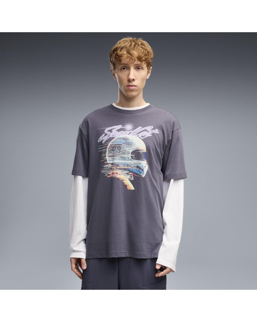 PUMA Blue Graphics Speedcat Relaxed T-Shirt for men