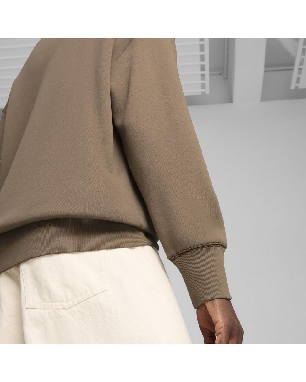 PUMA Brown Premium Essentials Relaxed Graphic Crew