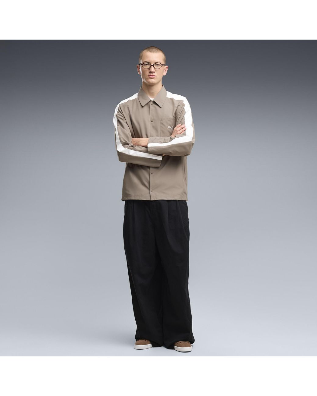 PUMA Gray T7 Relaxed Overshirt for men