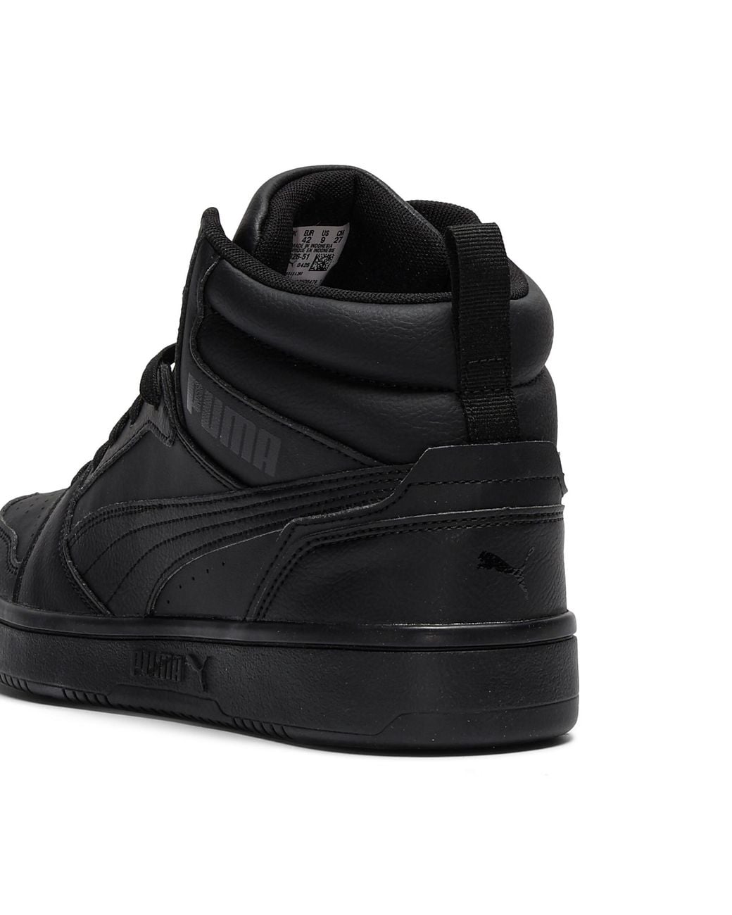 PUMA Black Rebound V6 Mid Top Sneakers for men
