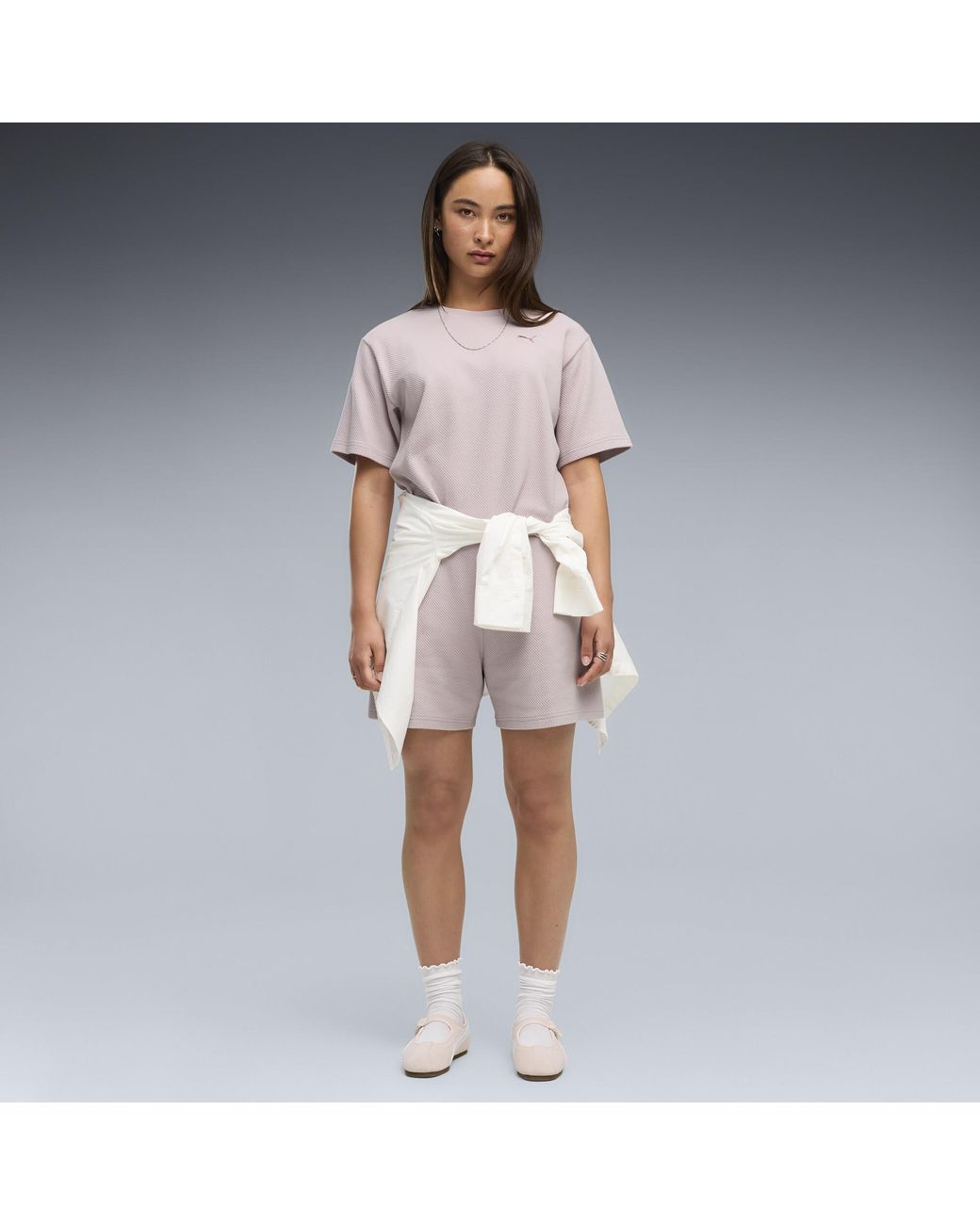 T-Shirt Essentials Elevated Dal Taglio Morbido Da Donna, Abbigliamento, Rosa di PUMA in Gray