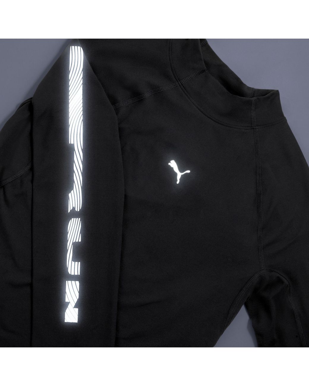PUMA Black Brightstride Cloudspun Ultra Soft Long Sleeve Running T-Shirt