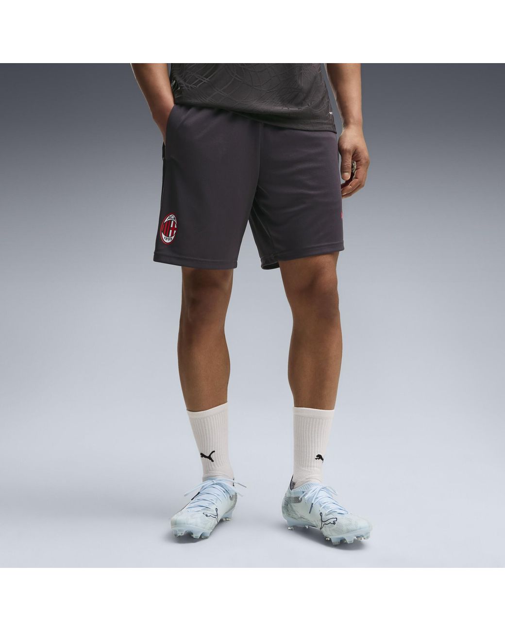 PUMA Gray Ac Milan Slim Training Shorts for men