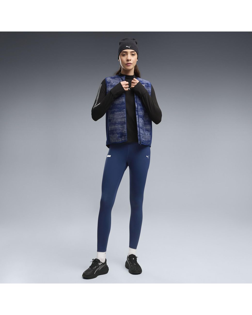 PUMA Black Brightstride Cloudspun Ultra Soft Long Sleeve Running T-Shirt