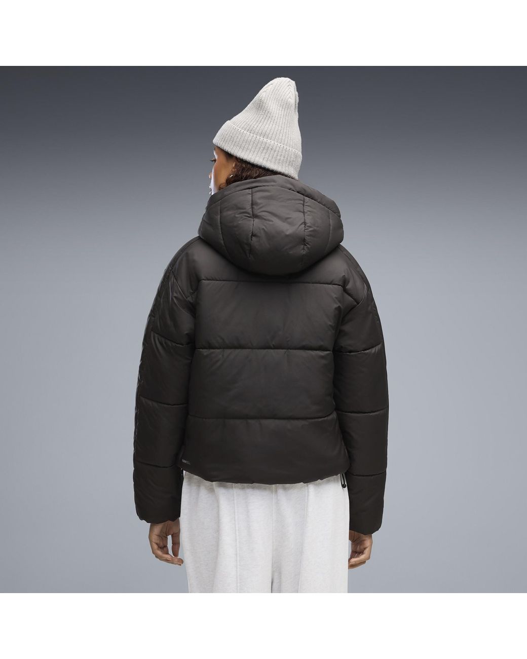 PUMA Black Essentials Relaxed Hooded Padded Jacket