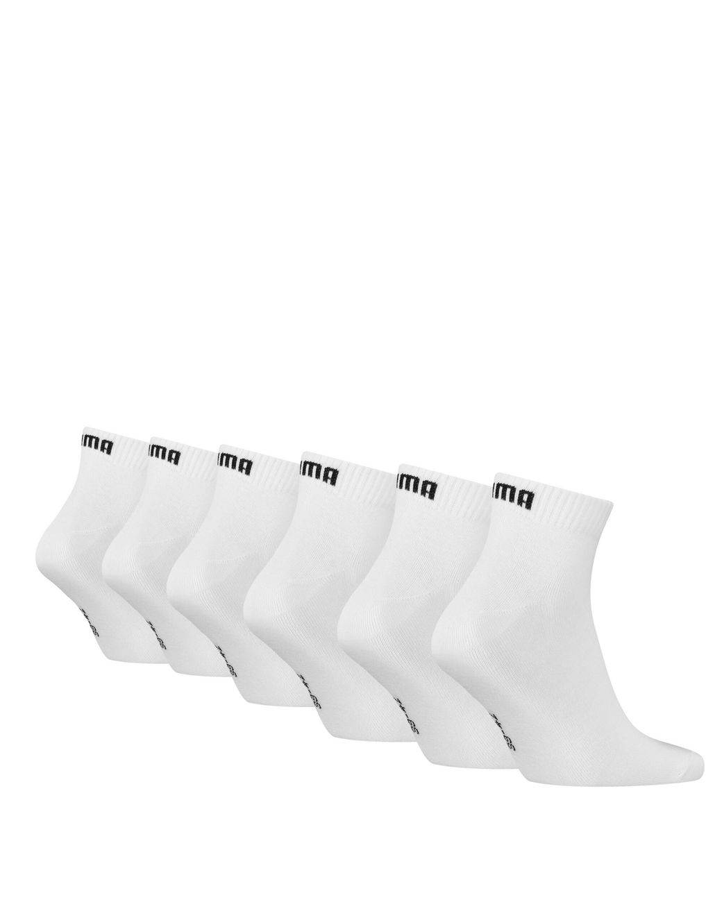 PUMA White Quarter Socks (6-Pack)