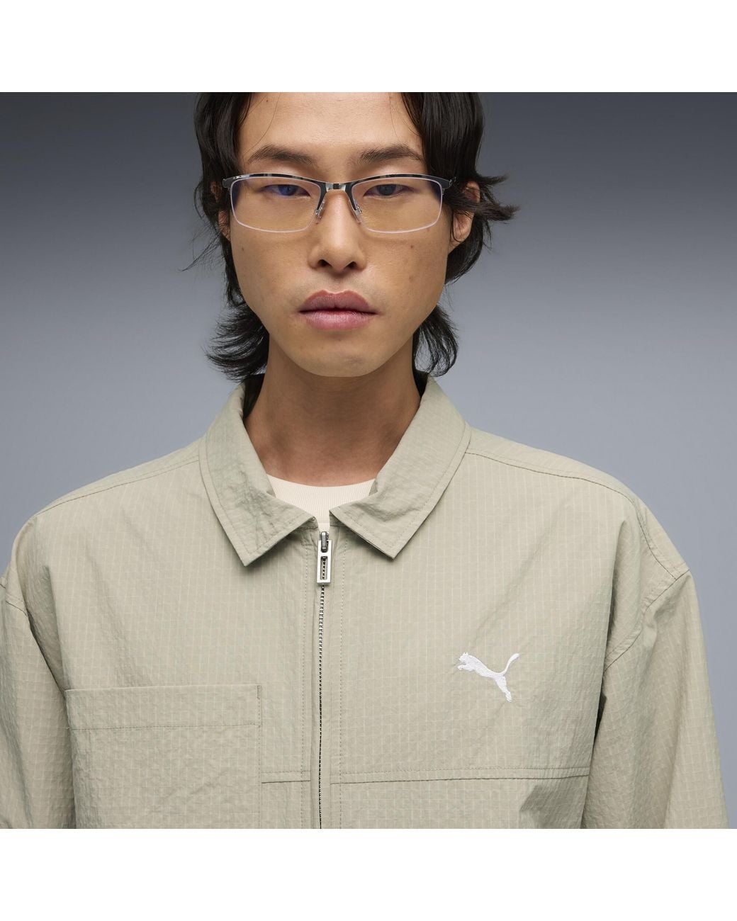 PUMA Gray Wardrobe Essentials Utility Jacket for men