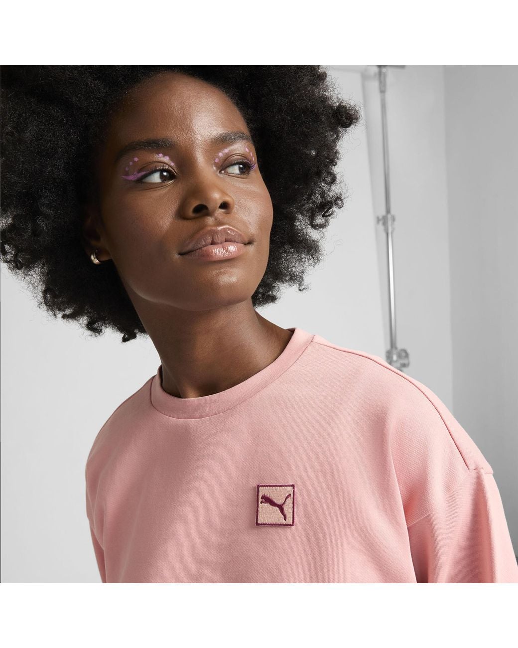 PUMA Pink Elevated Essentials Comfort Crew Sweatshirt