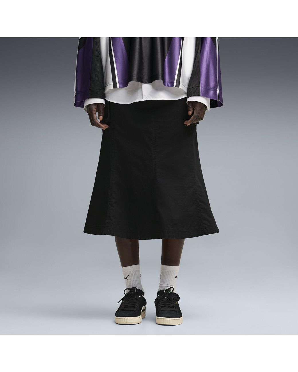 PUMA Black Essentials Ripstop Midi Cargo Skirt