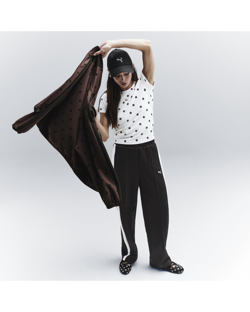 PUMA Black T7 Polka Dots Oversized Track Jacket