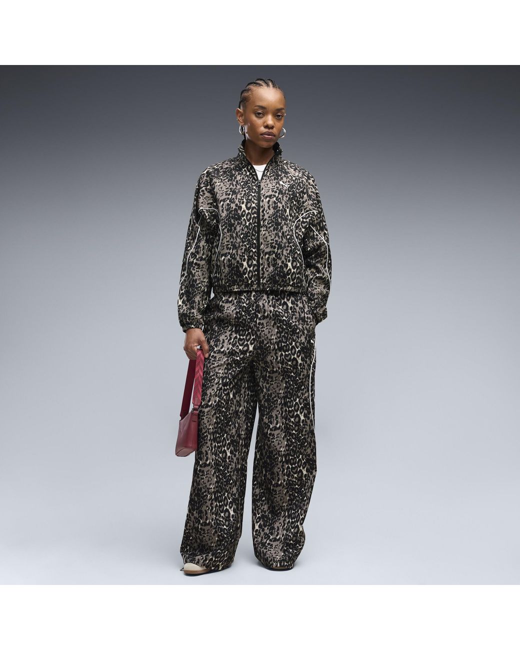 PUMA Black Sport Relaxed Animal Printed Full-Zip Jacket