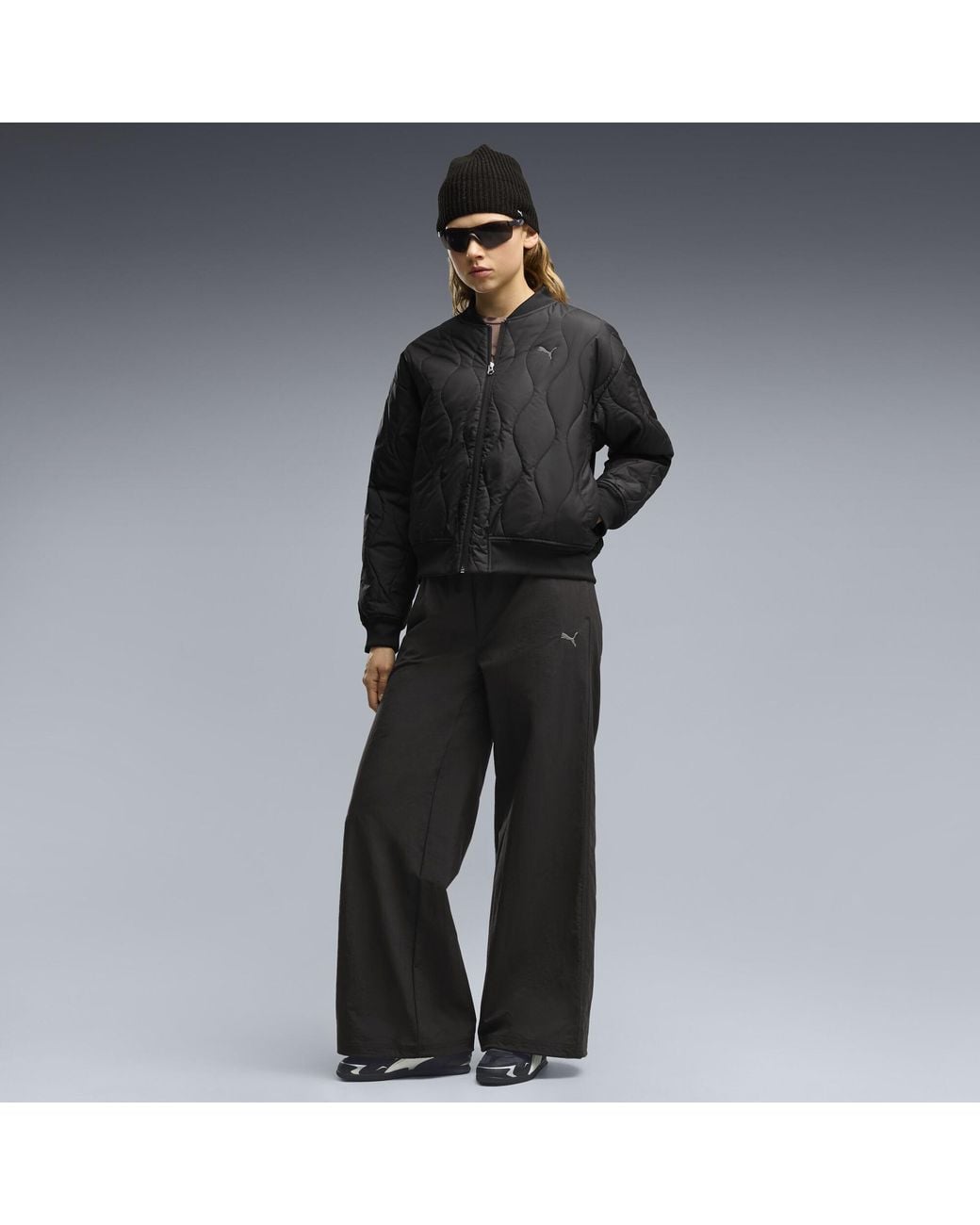 PUMA Black Satin Bomber Jacket