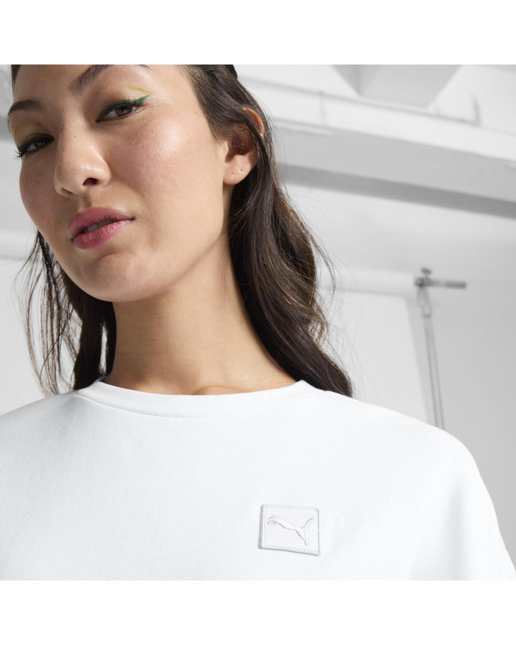 PUMA White Elevated Essentials Comfort Crew Sweatshirt