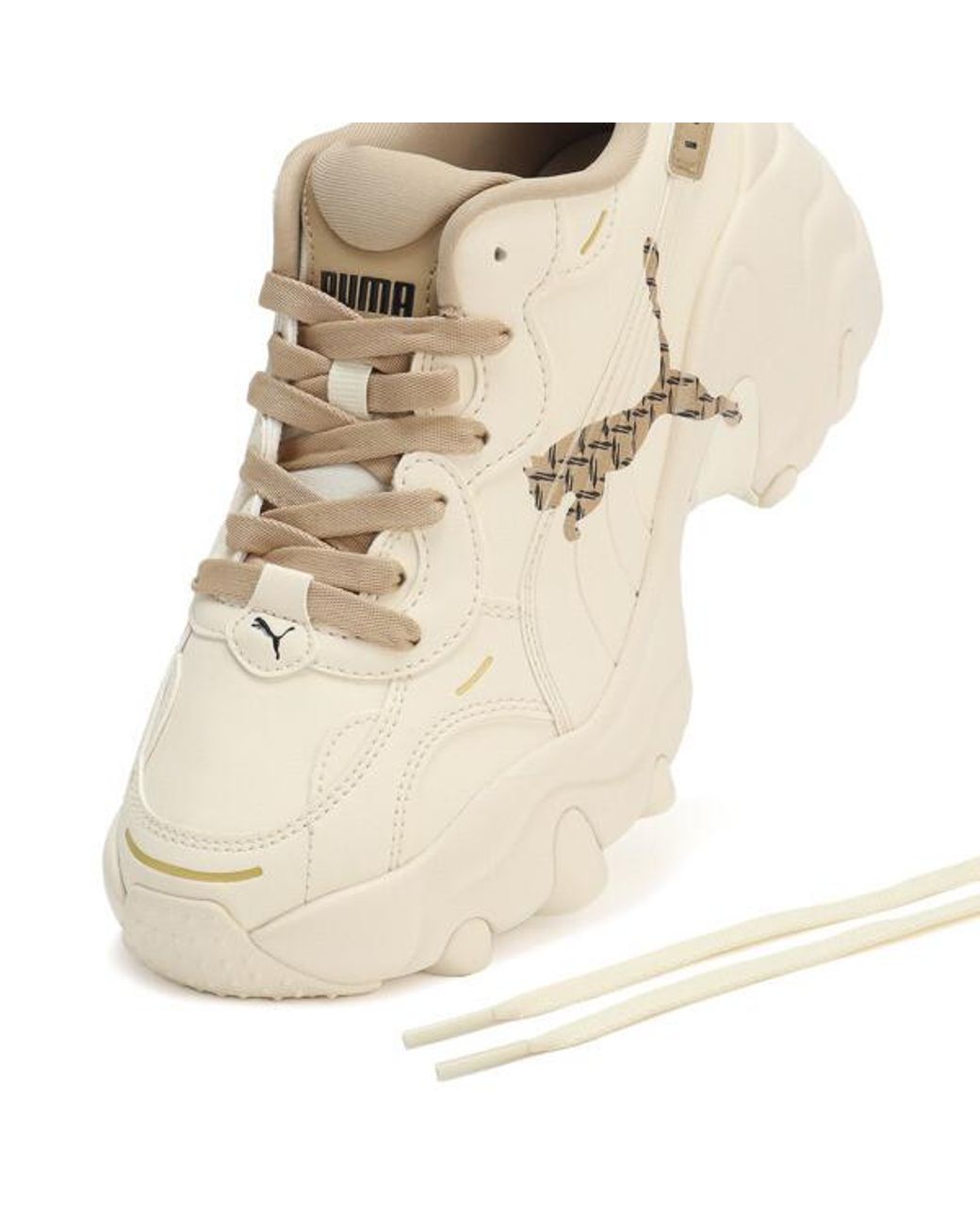 PUMA Pulsar Wedge Monogram Sneakers in Natural | Lyst