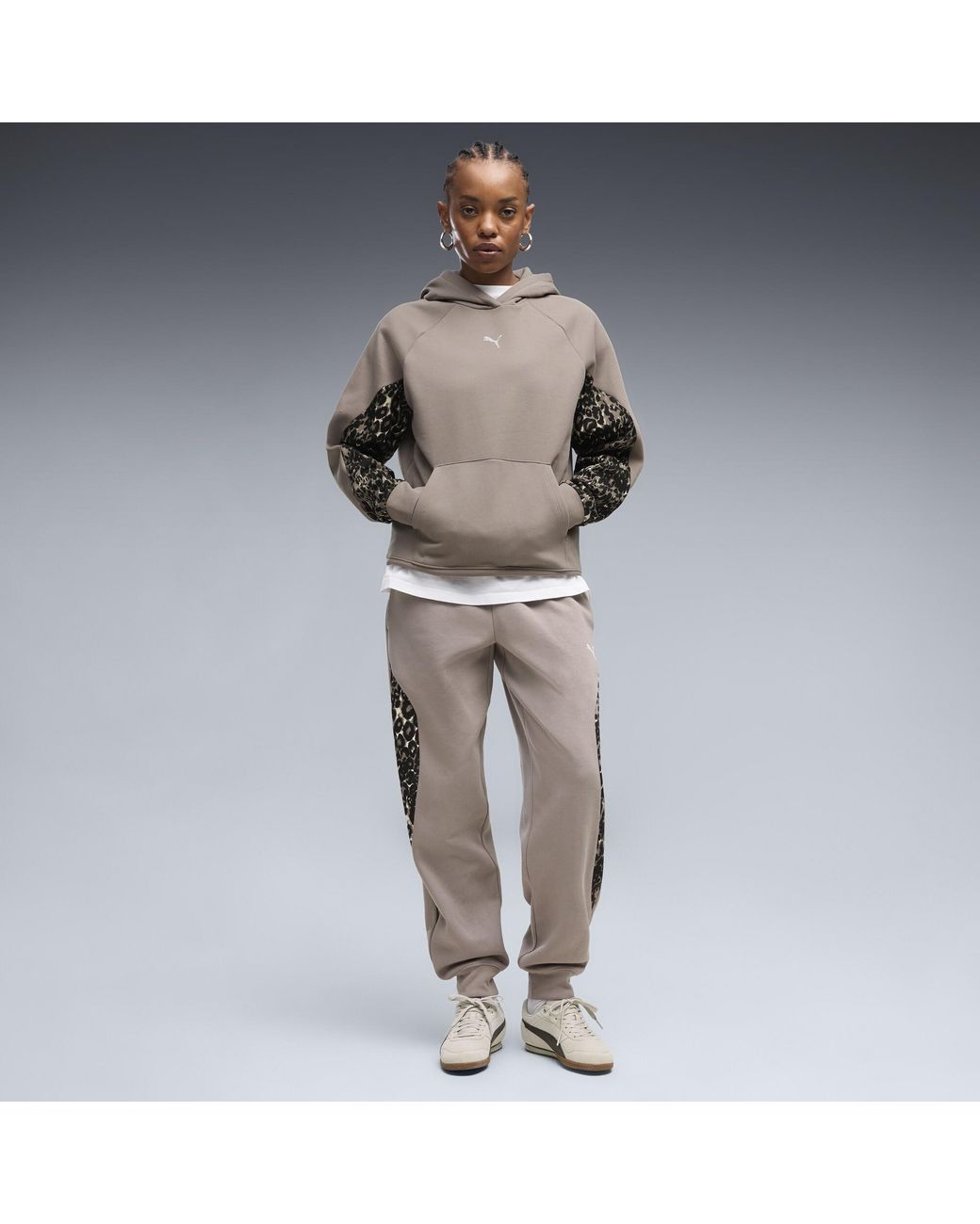 PUMA Gray Sport Animal Fleece Hoodie