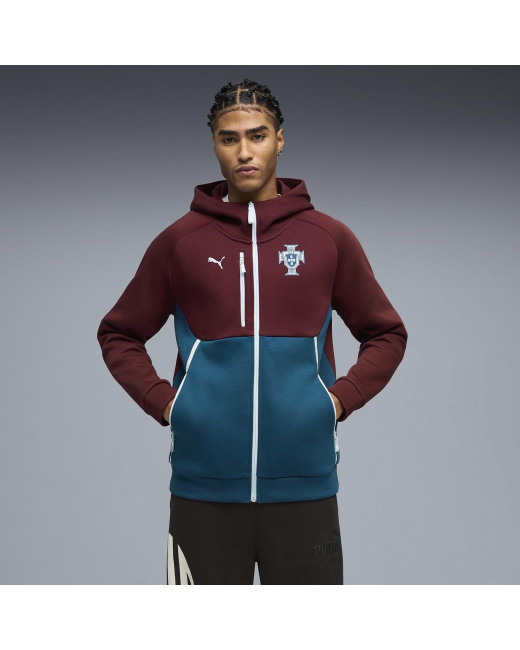 PUMA Purple Portugal Tech Full-Zip Hoodie for men