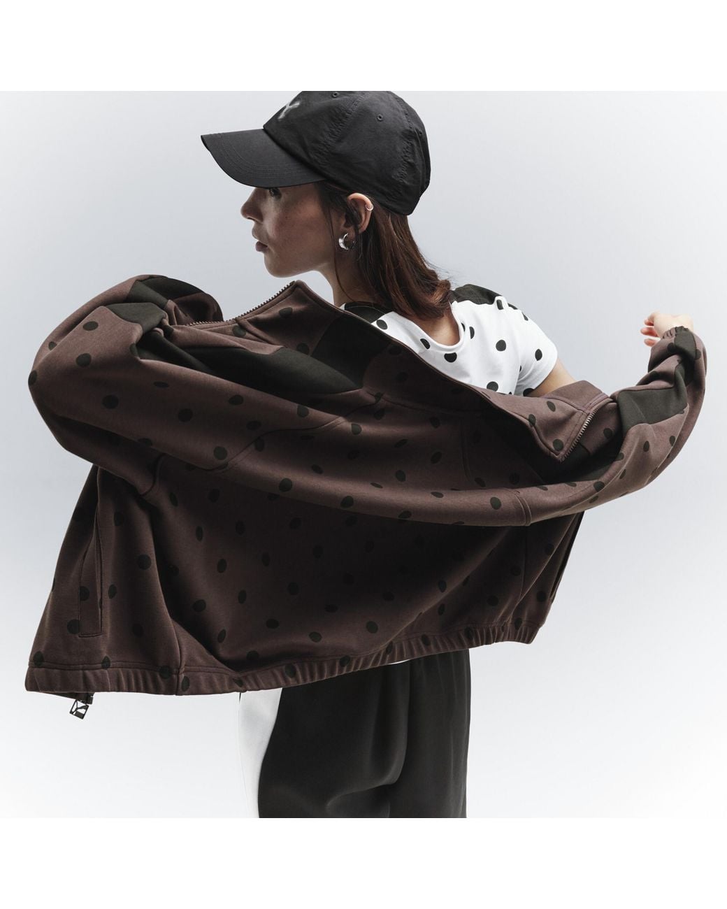 PUMA Black T7 Polka Dots Oversized Track Jacket