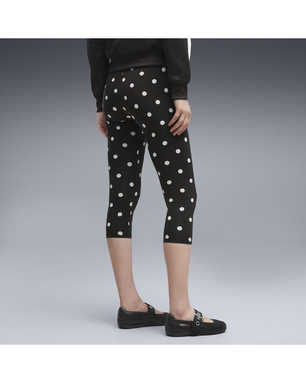 PUMA Black Polka-Dot Capri Leggings