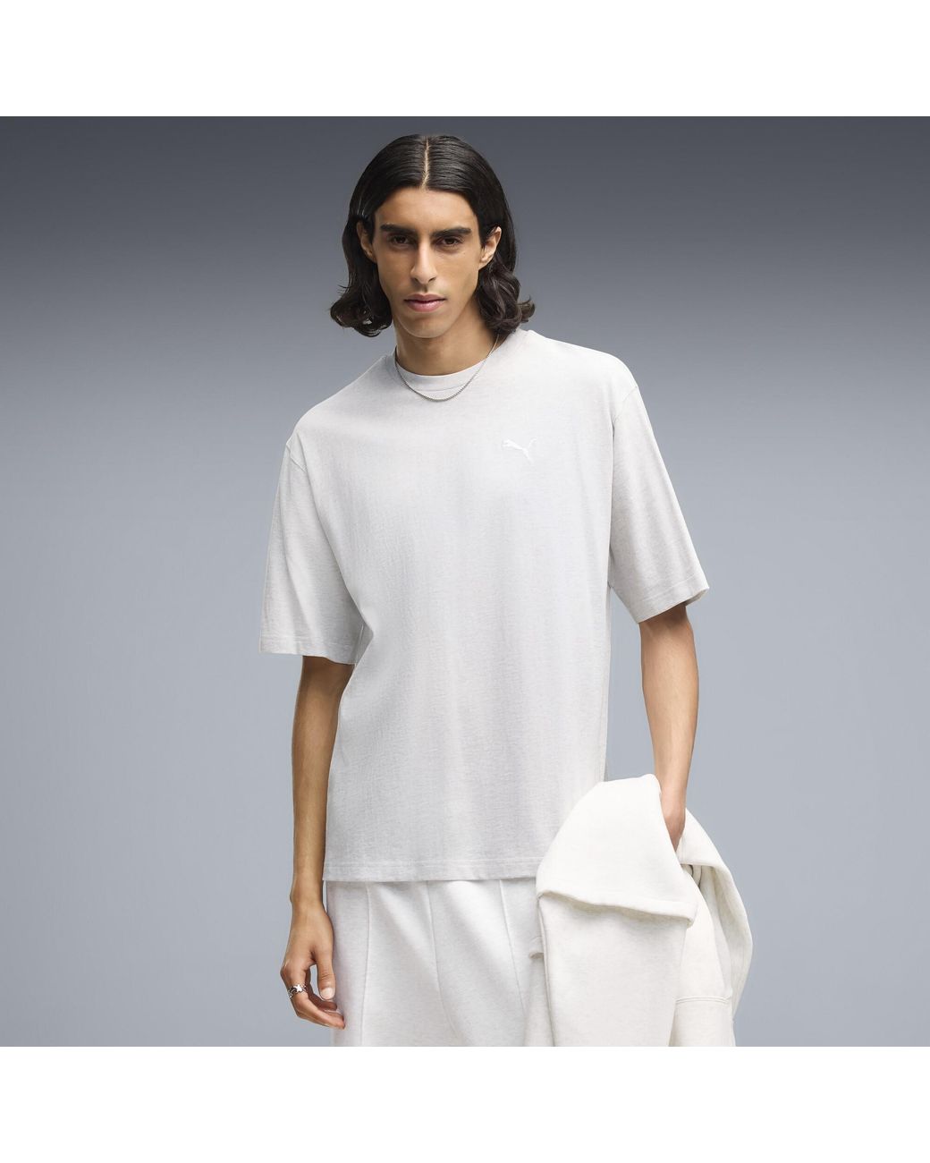 PUMA White Essentials Boxy Relaxed T-Shirt for men