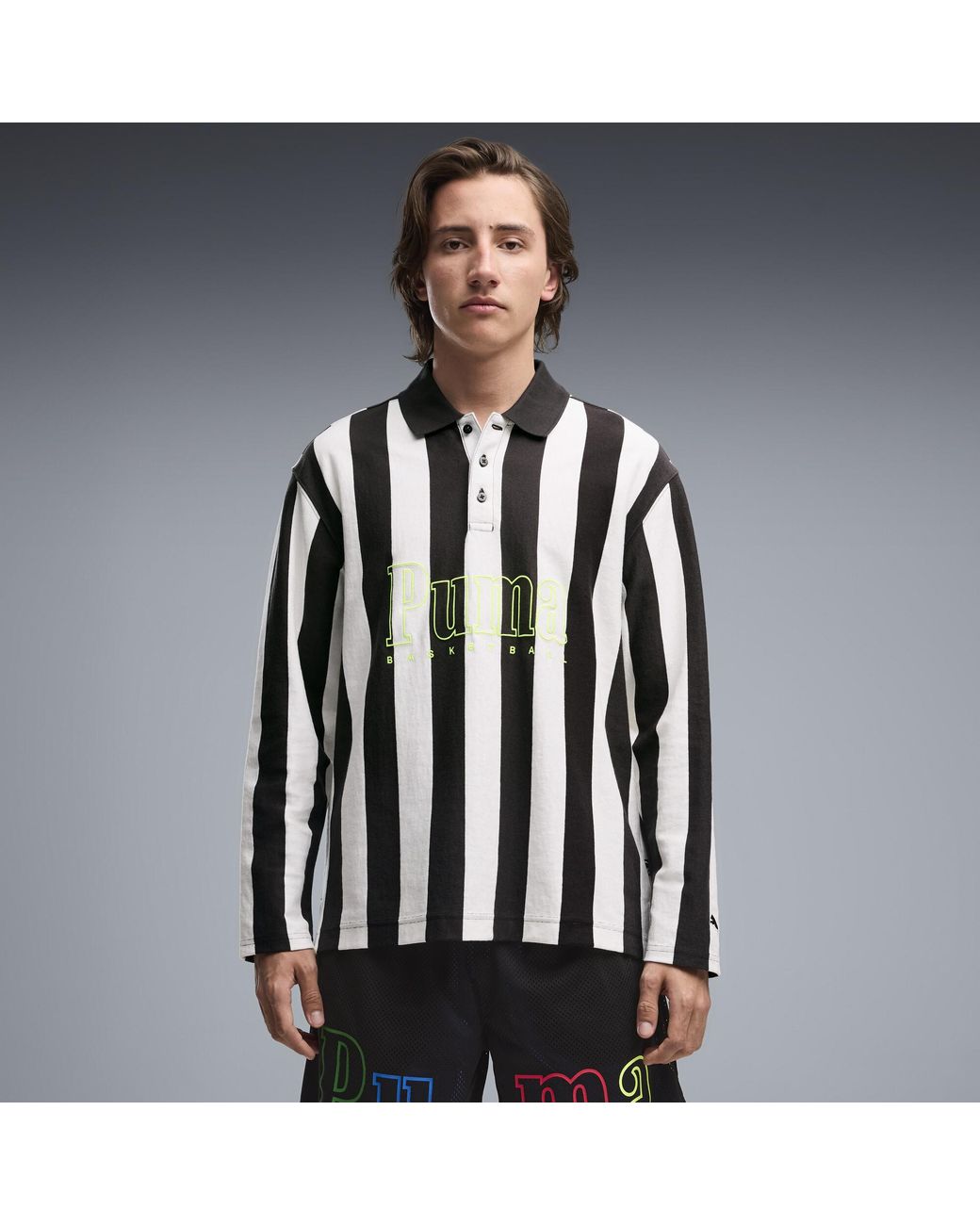 PUMA Black Memory Lane Referee Rugby Polo for men