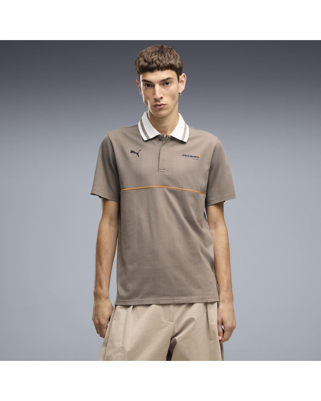 PUMA Gray Mclaren Racing Jacquard Polo for men