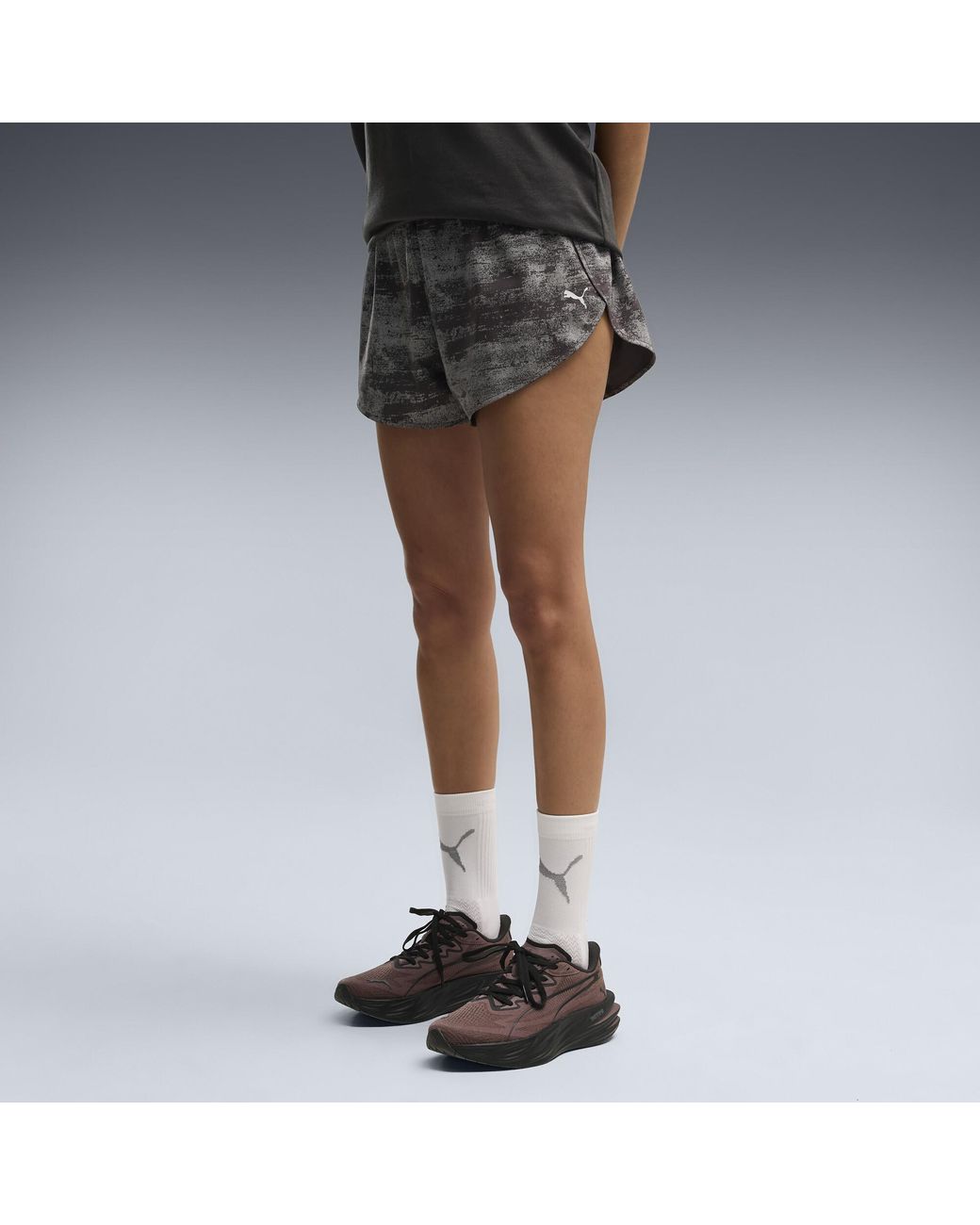 PUMA Gray Brightstride Dreamrun 3" Printed Running Shorts