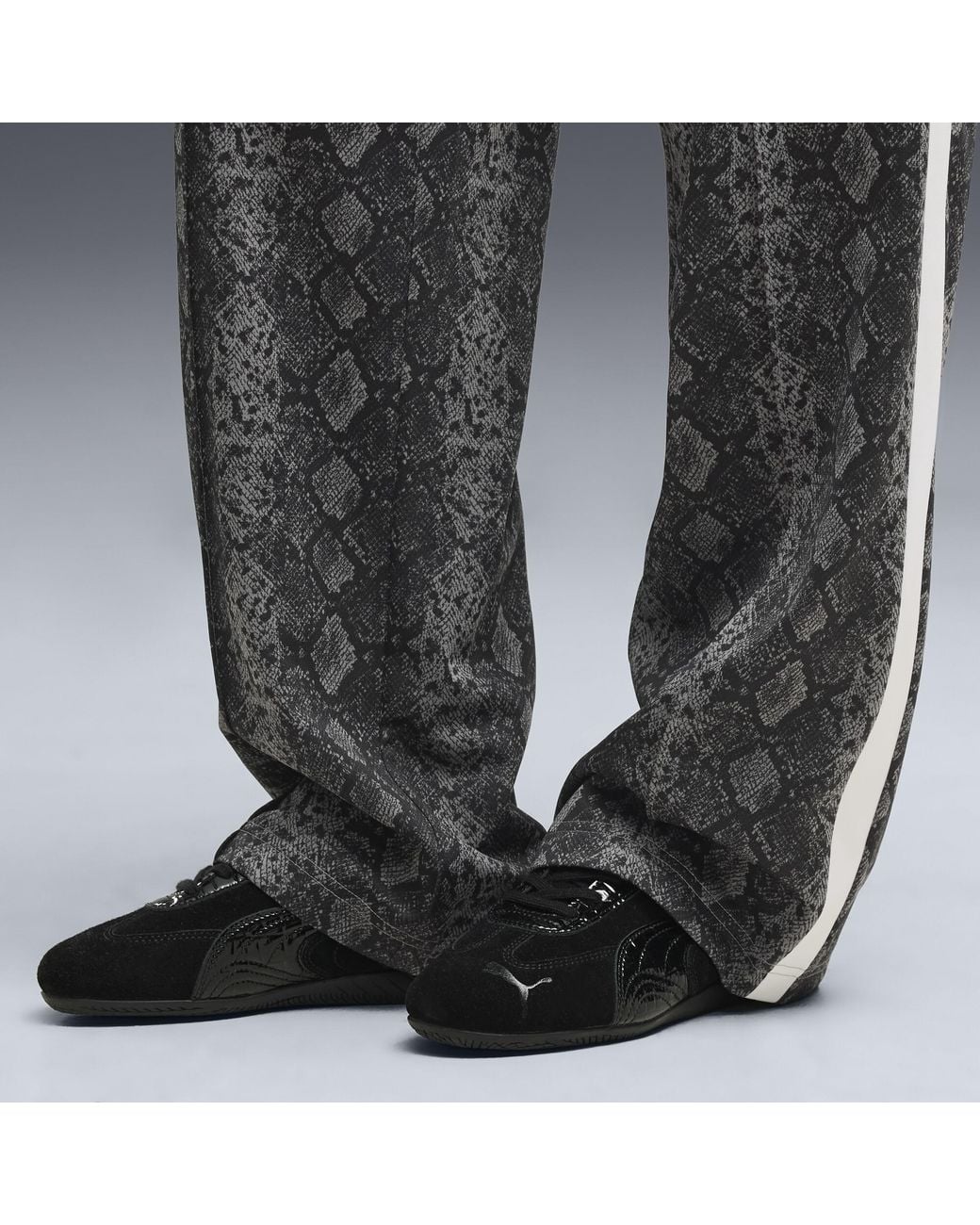 PUMA Black Speedcat Croco Leather Sneakers