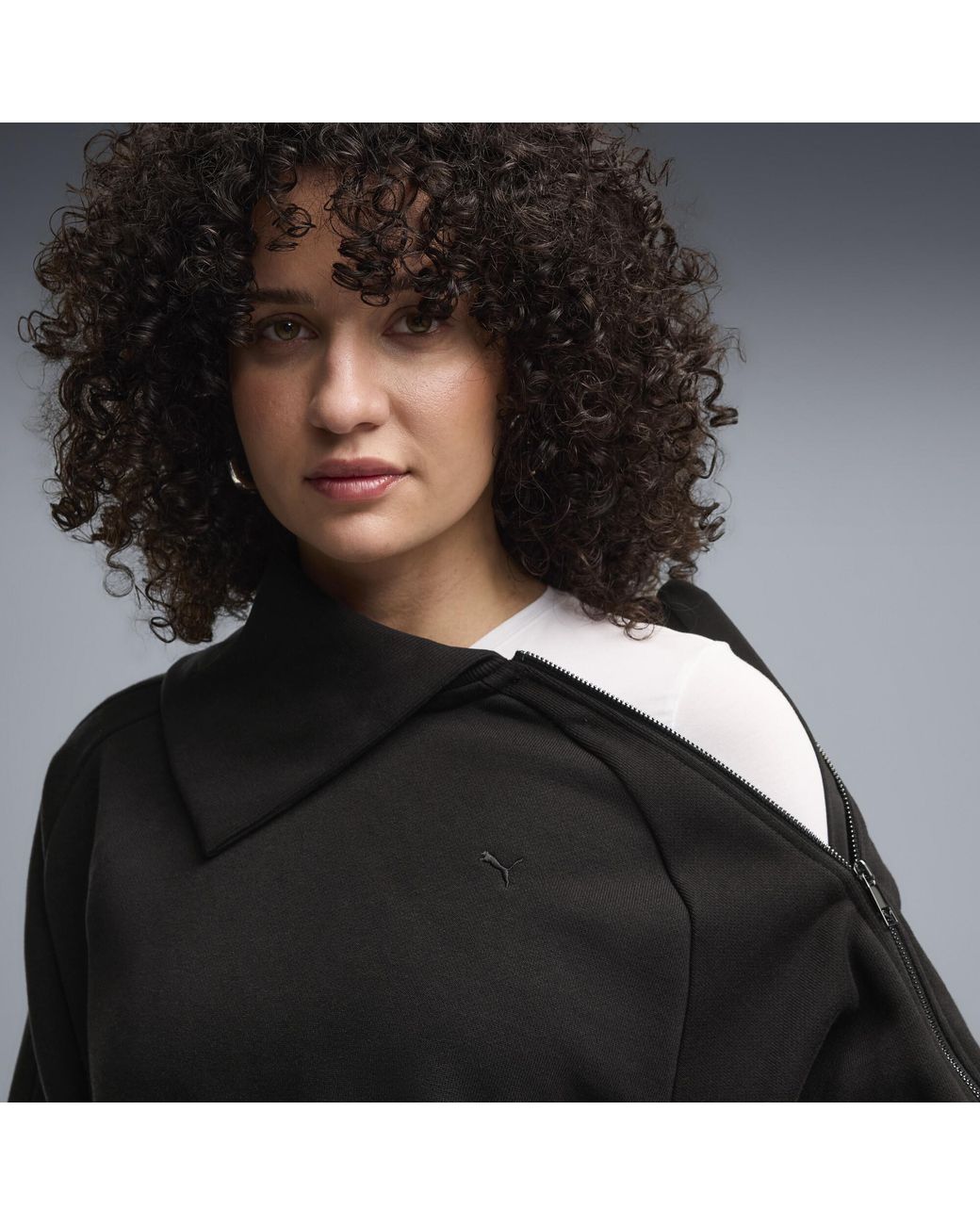 PUMA Black T7 Asymmetrical Zip Sweatshirt