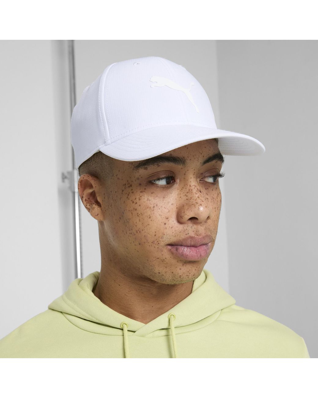 PUMA White Addison 2.0 Stretch Fit Cap