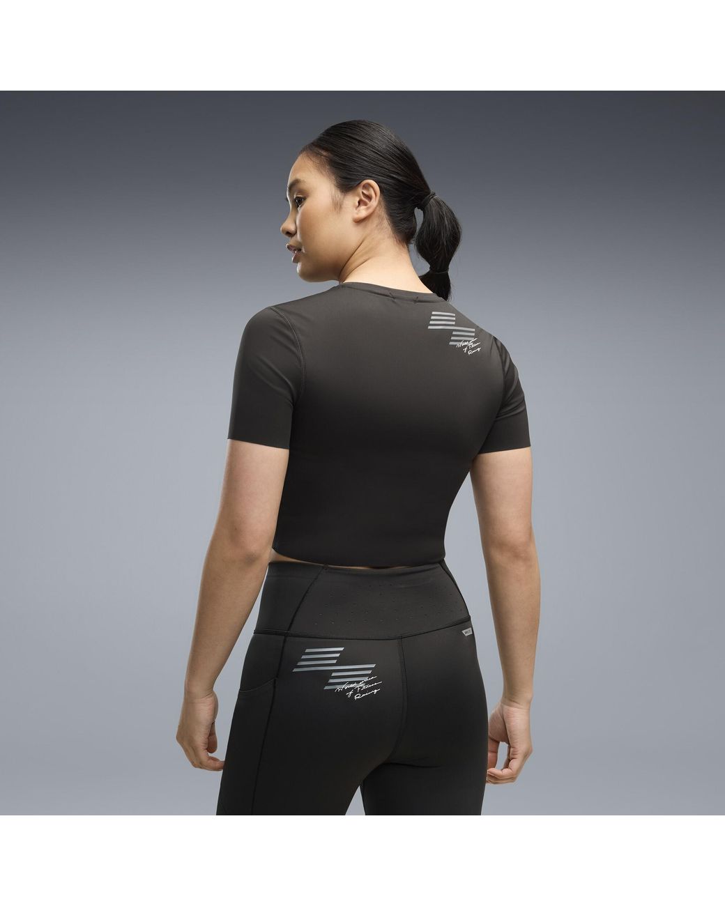 PUMA Black X Hyrox Pwrmode Crop T-Shirt