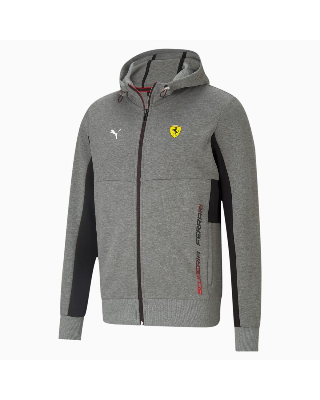 PUMA Cotton Scuderia Ferrari Race Hooded Sweat Jacket in Gray for Men ...