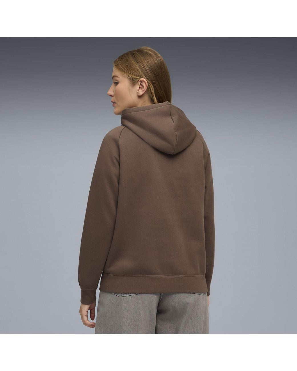 PUMA Brown Essentials Satin Hoodie