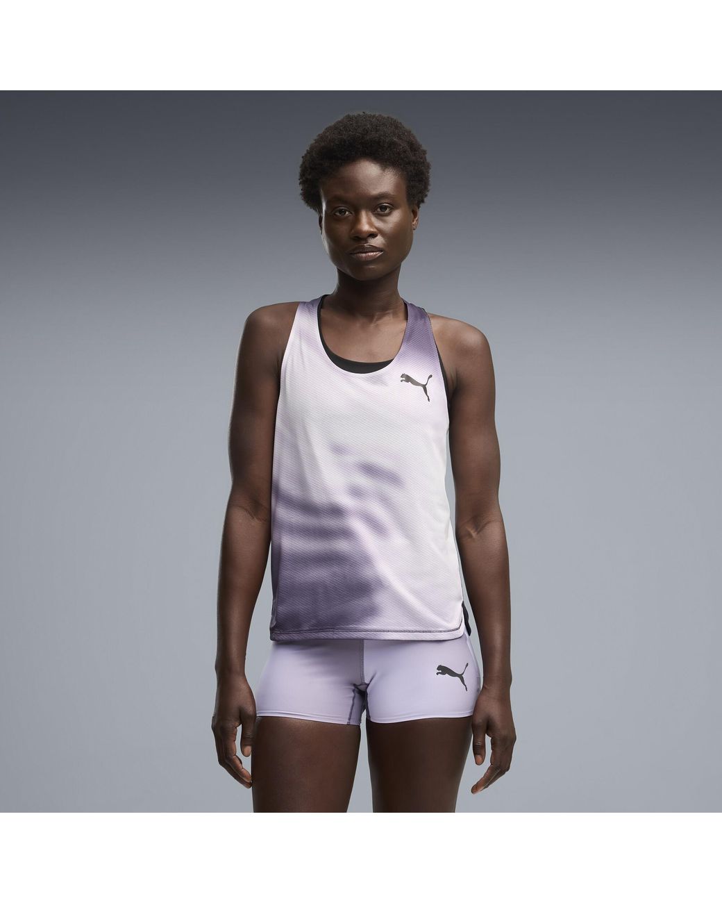 PUMA Purple Lightspeed Graphic Running Singlet