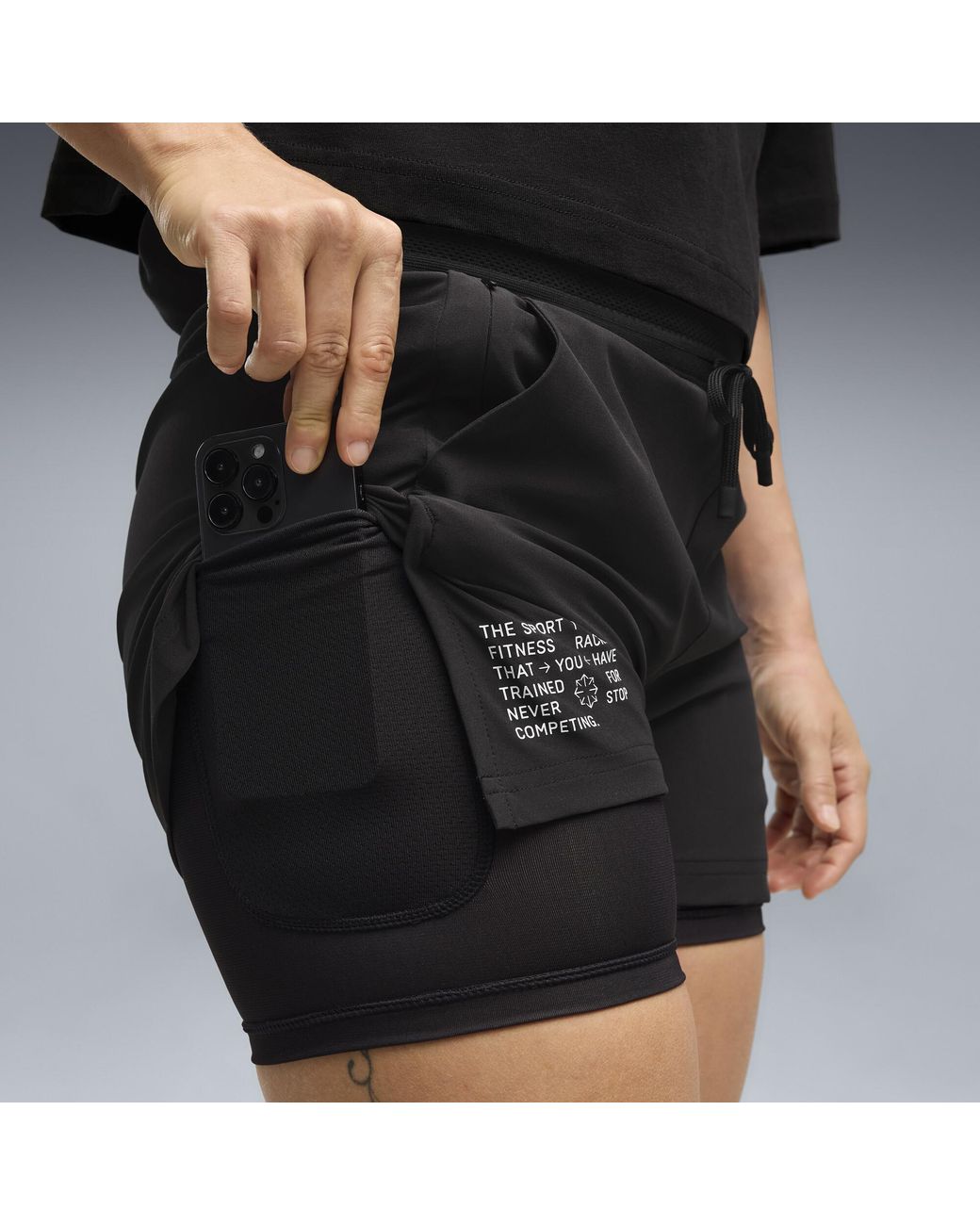 PUMA Black X Hyrox 2-In-1 3" Shorts