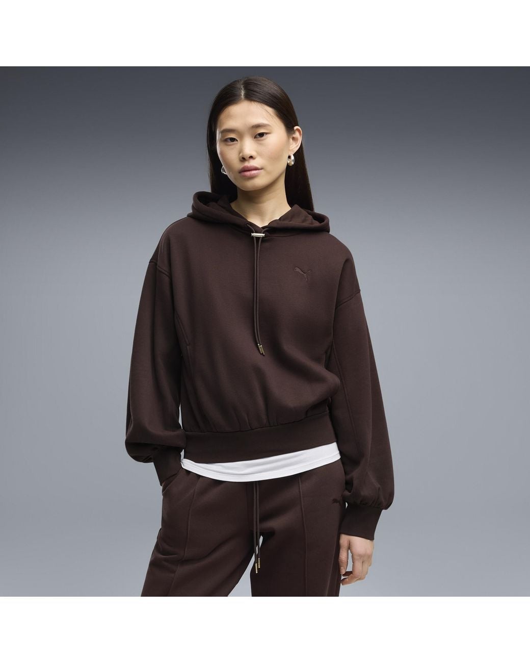PUMA Brown Her Relaxed Fleece Hoodie